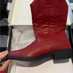 Red Leather Women's Boots